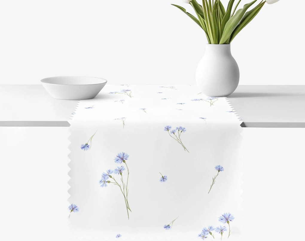 Goldea teflonbevonatú asztali futó - kék búzavirág 35x120 cm