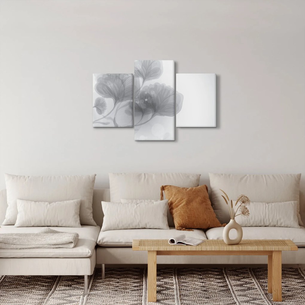 Szürke árnyalatú virágok képe (90x60 cm)