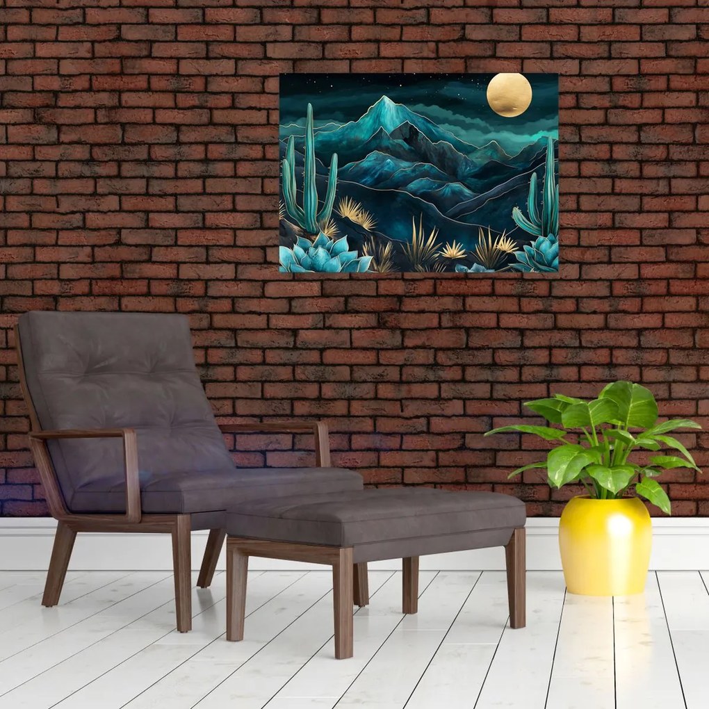 Üveg kép - Türkiz éjszaka (70x50 cm)