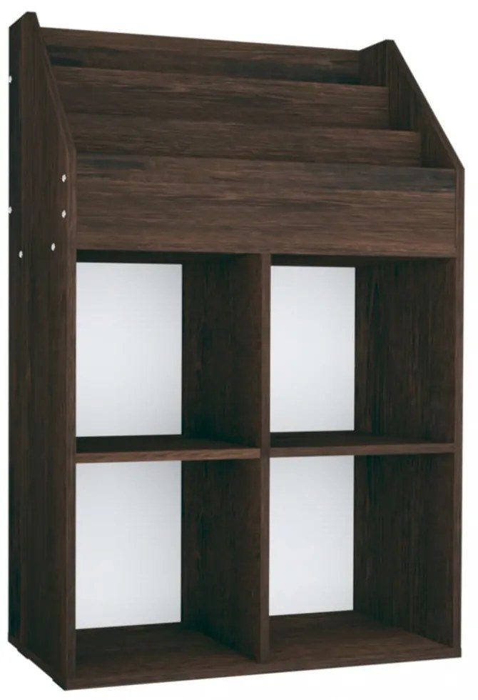 füstös tölgy színű szerelt fa gyerek újságtartó 71x30x114 cm