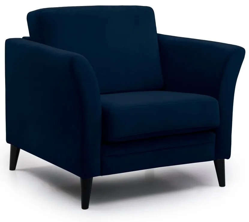 Sötétkék bársony fotel Eden – Scandic