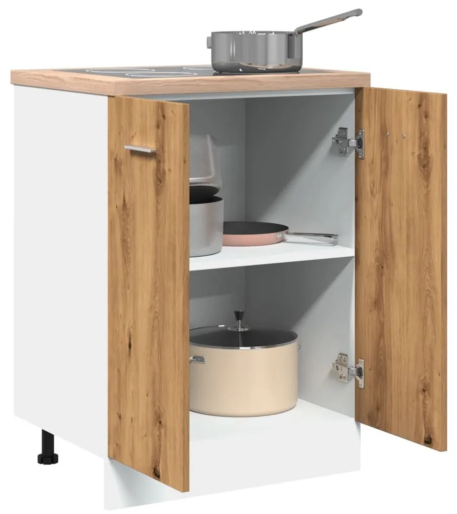 “Lyon” kézműves tölgy színű szerelt fa alsószekrény