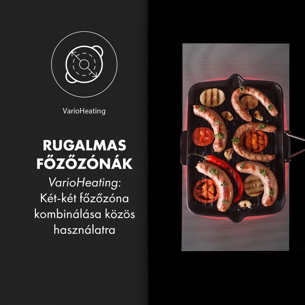 Klarstein Delicatessa 90 Flex, beépített indukciós főzőlap, indukció, 7400 W, 5 zóna, egyedülálló
