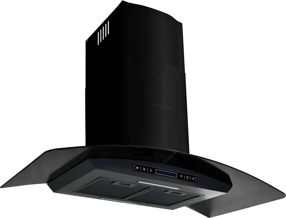 vidaXL fekete rozsdamentes acél fali páraelszívó 756 m³/h 90 cm