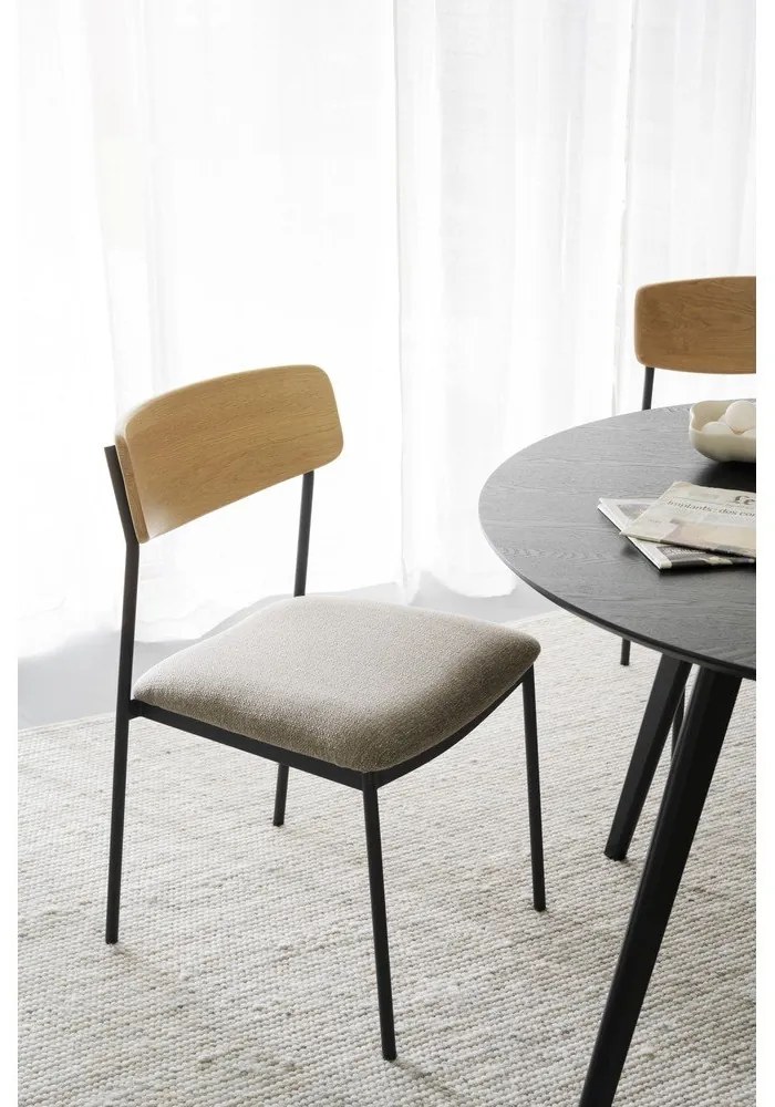 Bézs-natúr színű étkezőszék szett 2 db-os Maymont – Rowico