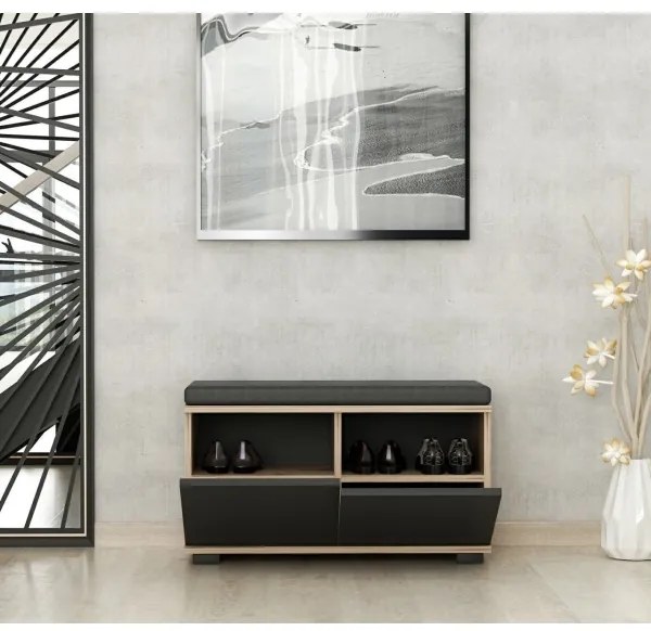 DRAGO cipőtároló 42x80 cm fekete/dió