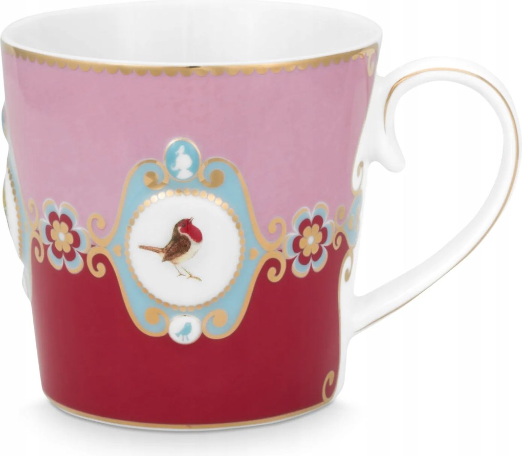 Love Birds Medallion Red-Pink Pip Studio bögre, 250 ml