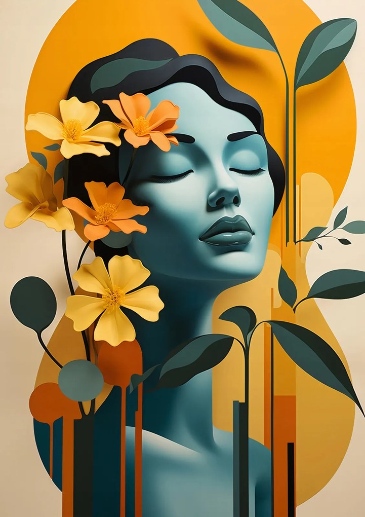 Poszter 59,4x84,1cm Virágos meditáció