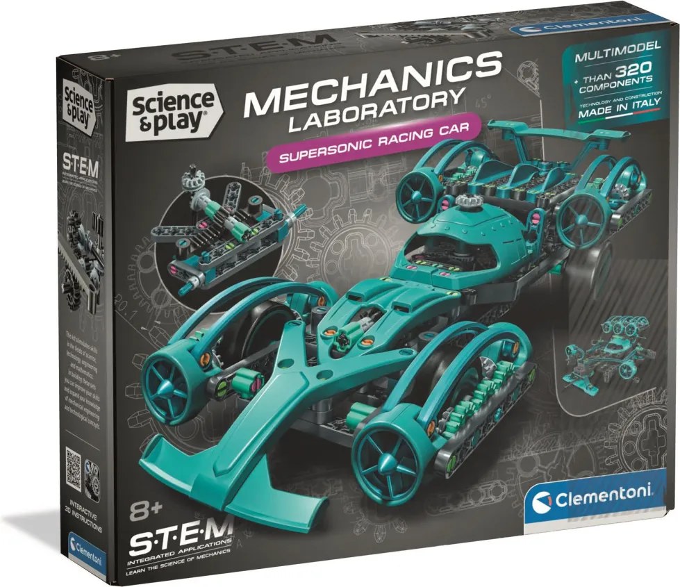 Versenyautó Mechanics építőjáték Clementoni