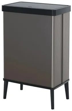 Fedeles szemetes, nyomógombos, 54 liter, CURVER Verto High, szürke/fekete (UCVEH54F)