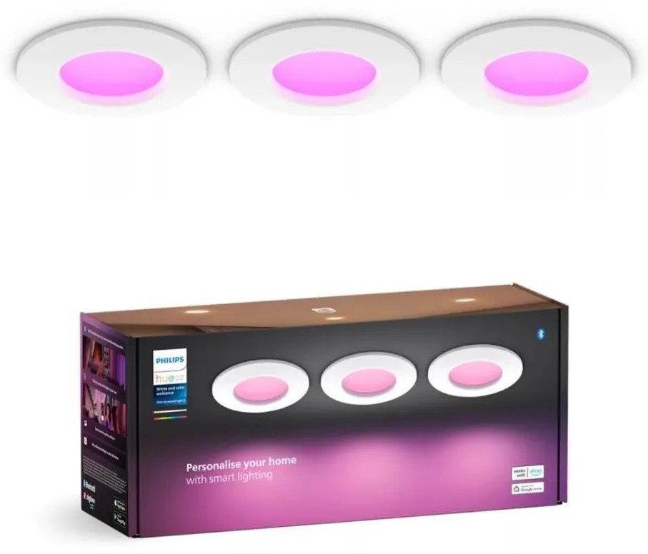 Philips -KÉSZLET 3x LED RGBW Dimmelhető fürdőszobai lámpa Hue SLIM LED/8,3W/230V