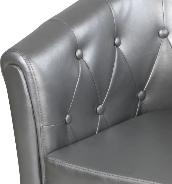 MIADOMODO Fotel Chesterfield Silver 58 x 71 x 70 cm ezüst