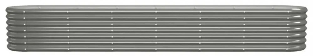 szürke horganyzott acél kerti magaságyás 260x40x36 cm