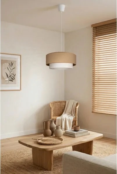 Brilagi - LED függőlámpa kábellel BOHO ECO 1xE27/10W/230V átm. 40 cm bézs/krém