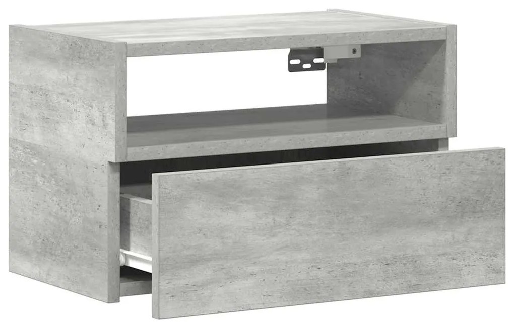 2 db betonszürke falra szerelhető éjjeliszekrény 45x26x28,5 cm