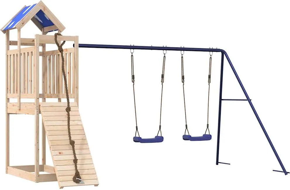 vidaXL tömör fenyőfa kültéri játszószett