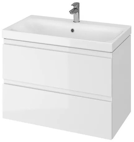Cersanit MODUO fürdőszobaszekrény mosdóval 79,5x62x44,7 cm fehér fényes S801-221-DSM