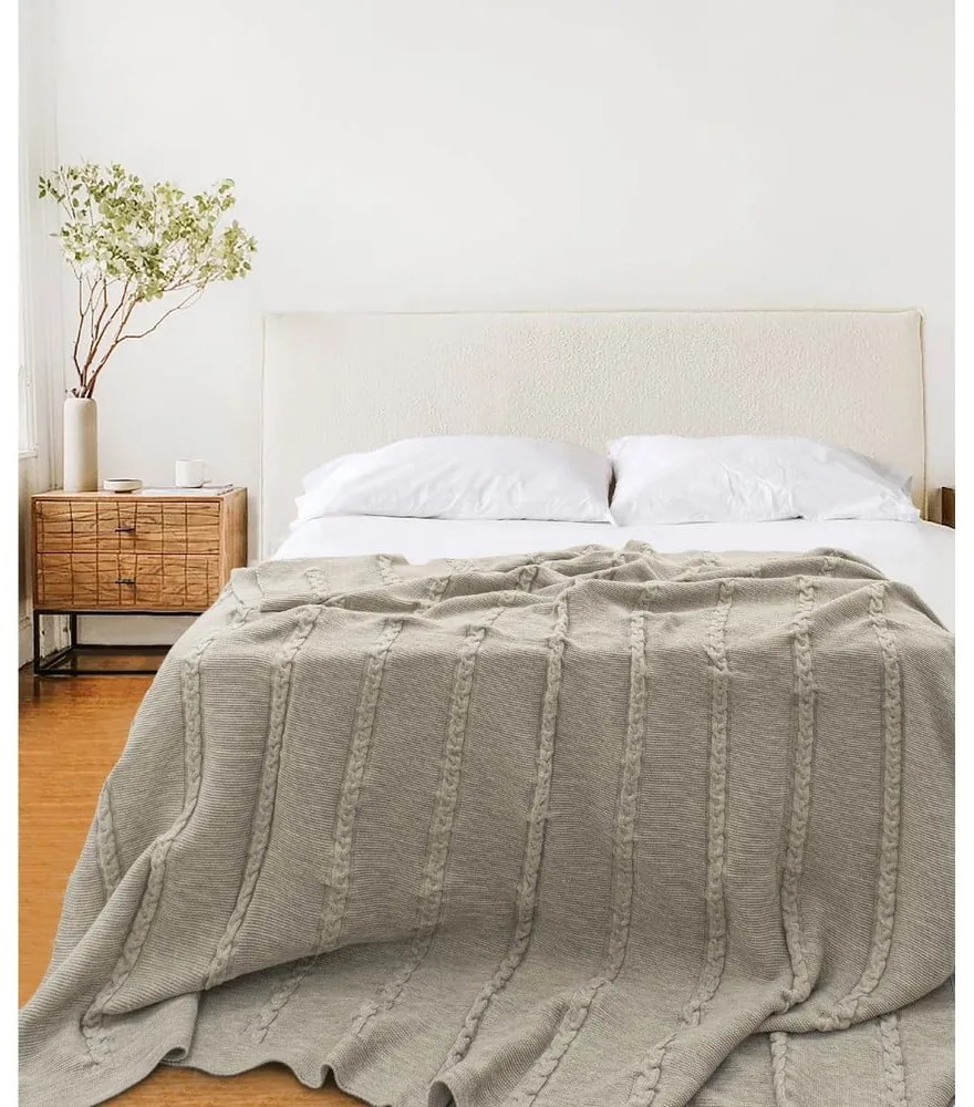 Bézs ágytakaró 200x220 cm Trenza – Oyo Concept