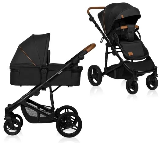 Lionelo - 2 az 1-ben kombinált babakocsi MARI TOUR Fekete ónix