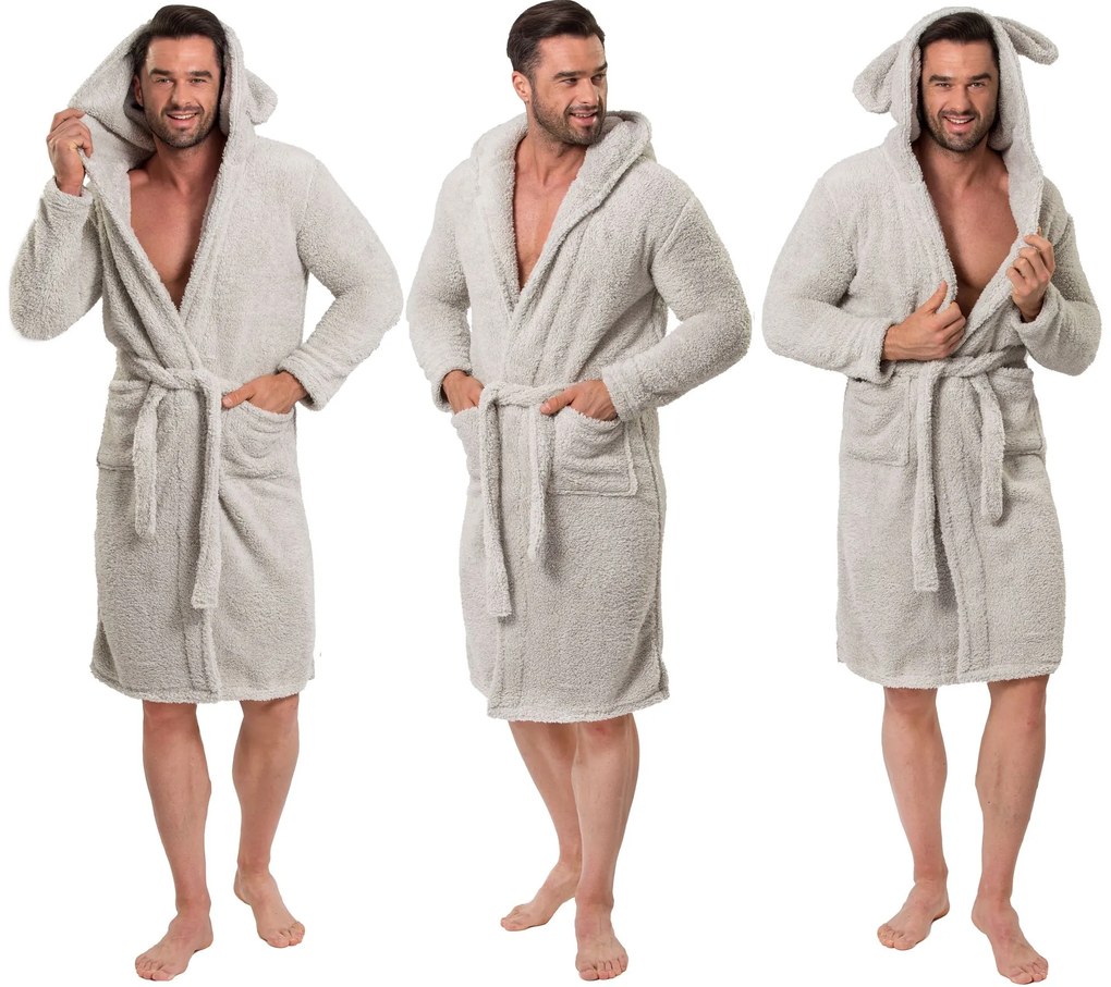 Teddy Grey Men fürdőköpeny S/M