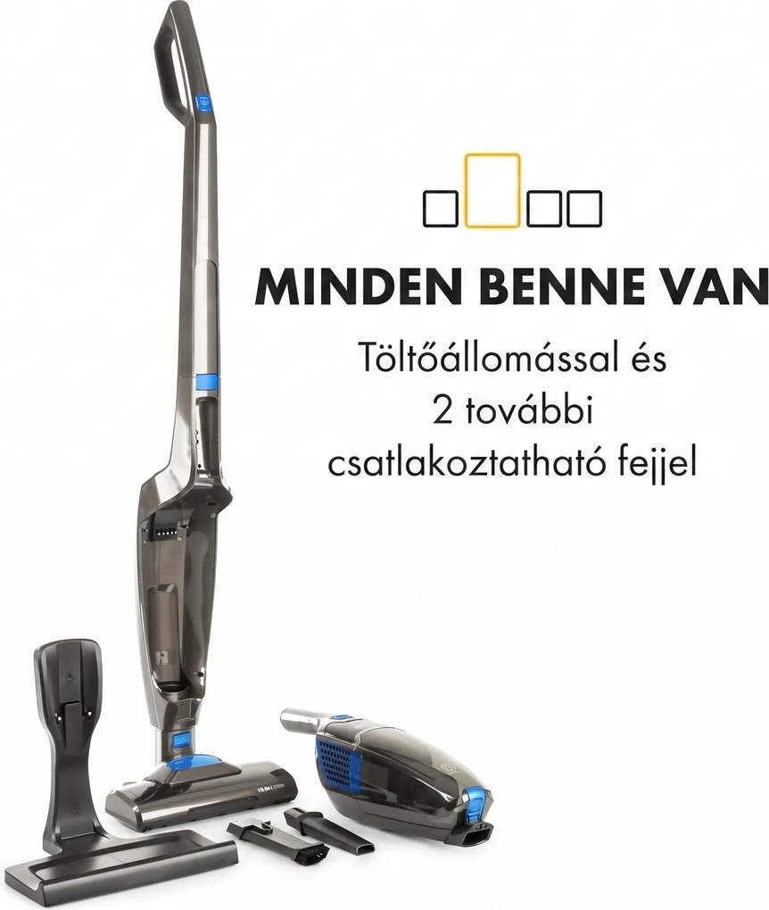 Klarstein TurboHybrid, porszívó, padló- és kézi porszívó, antracit/kék