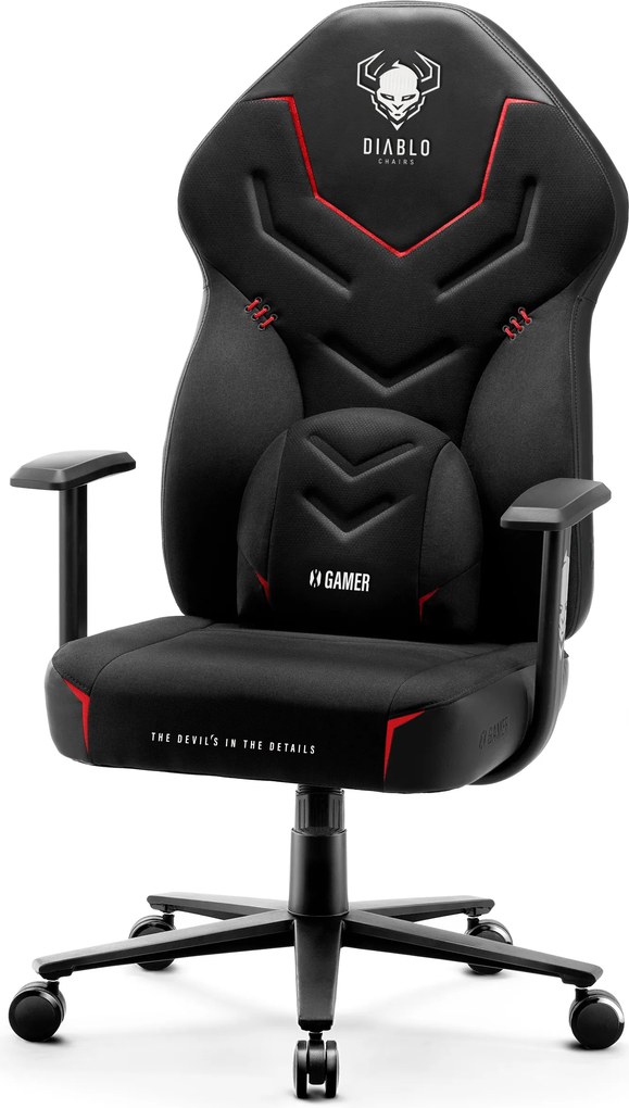 Gamer szék műbőr Normal Size, fekete-szürke: Diablo X-Gamer 2.0 Dark Obsidian