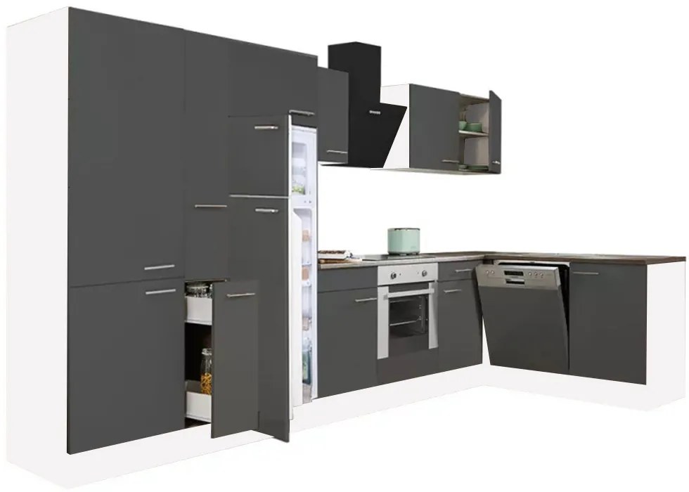 Yorki 370 sarok konyhabútor alsó sütős felülfagyasztós hűtős kivitelben