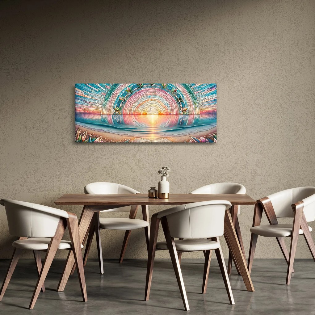 Kép – Naplemente mozaik (120x50 cm)