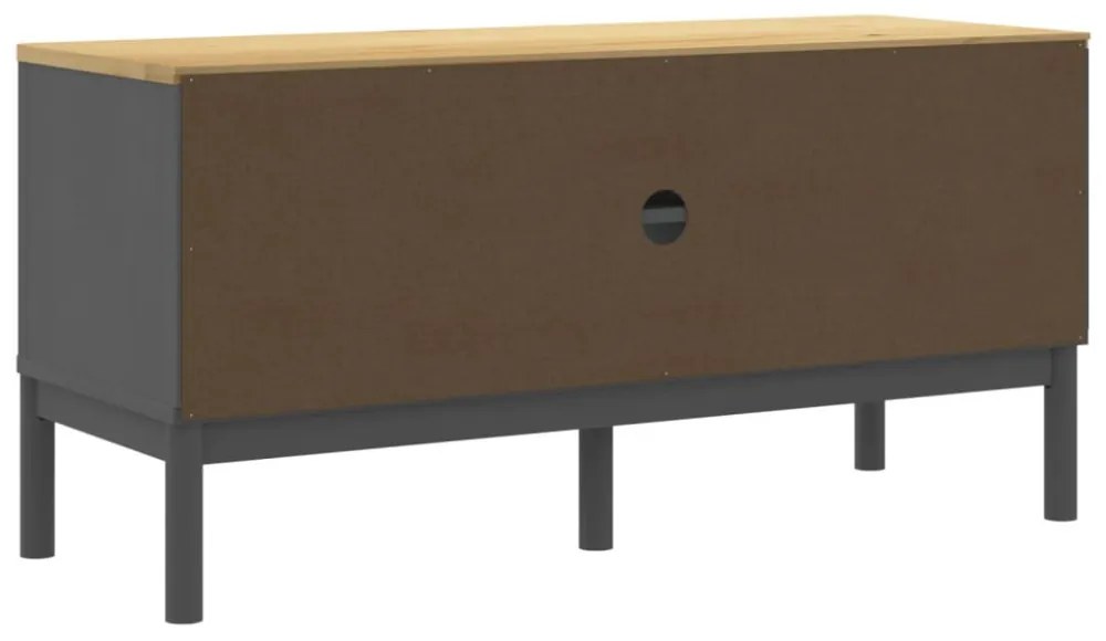 FLORO szürke tömör fenyőfa TV-szekrény 114 x 43 x 55 cm