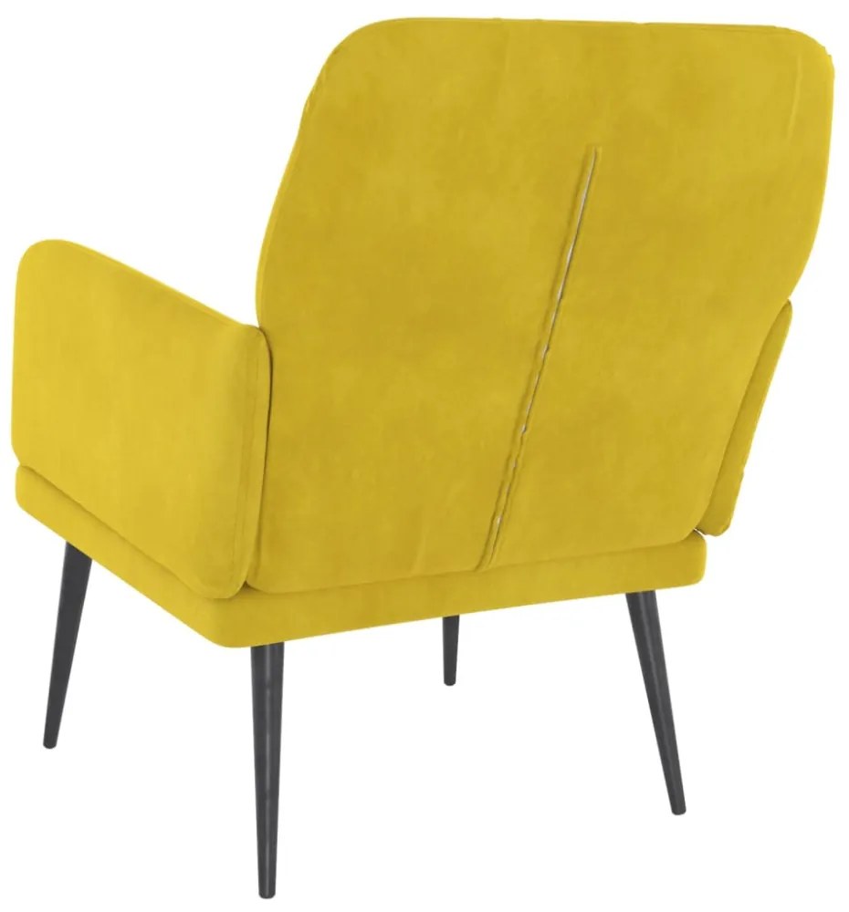 sárga bársonyfotel 62x79x79 cm