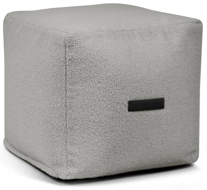 Világosszürke buklé babzsákfotel Up! MooG – SLOWDOWN
