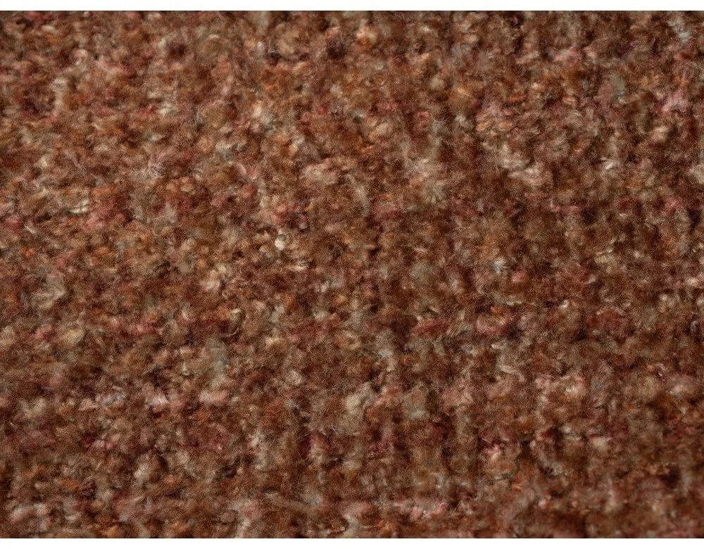 Terrakotta színű kárpitozott franciaágy ágyráccsal 180x200 cm Makana – Makamii