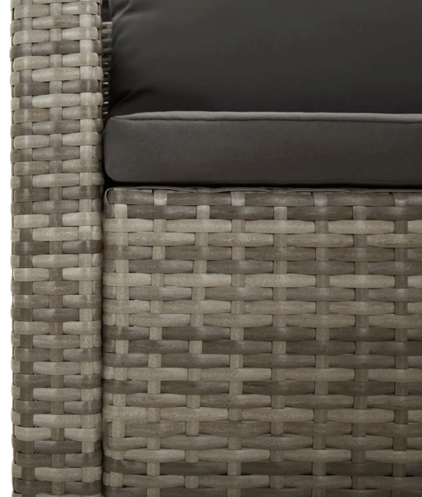 vidaXL 11 részes szürke polyrattan kerti ülőgarnitúra párnákkal