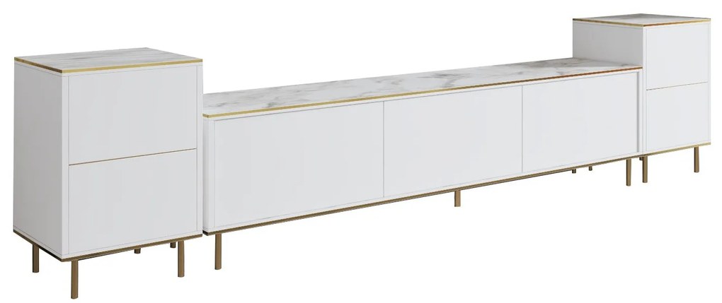 TV szekrény Imaj - Marble, White