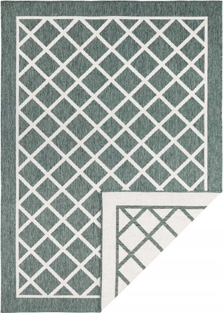 Zöld kétoldalas szőnyeg,lapos 120x170cm