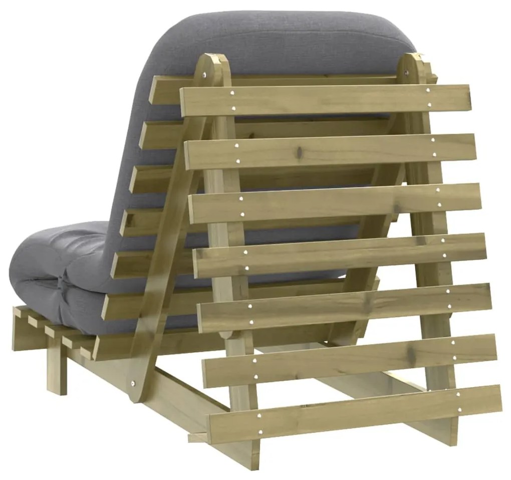 tömör impregnált fenyőfa futon kanapéágy matraccal 70x206x11 cm