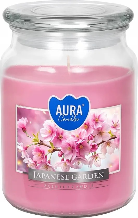 Paraffin illatgyertya Japán kert üveg nagy Aura 1db