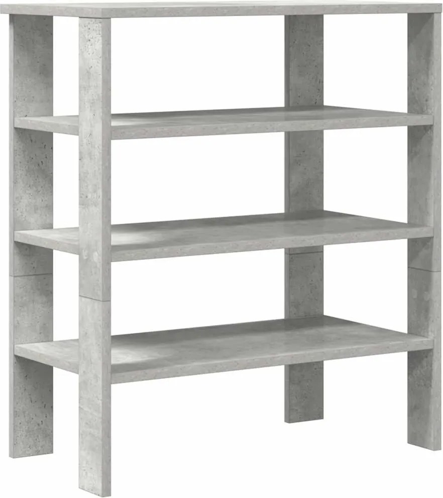vidaXL betonszürke szerelt fa cipőtartó 61x32x70 cm