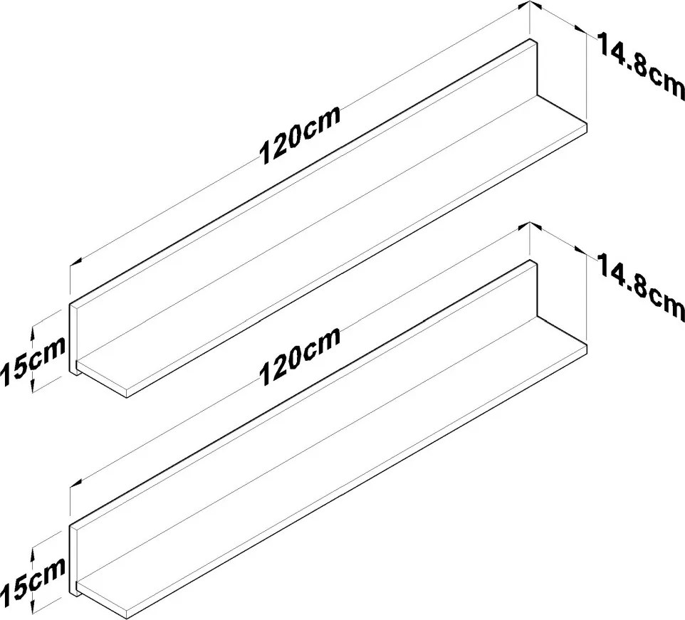 Fali polc, 120 cm – AE107