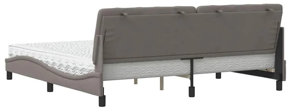 ágy matraccal Taupe 200x200 cm szövet