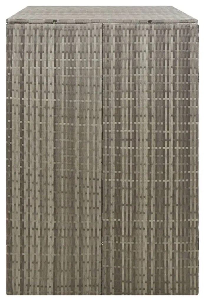 szürke polyrattan dupla kerekeskuka tárolófészer 140x80x117 cm