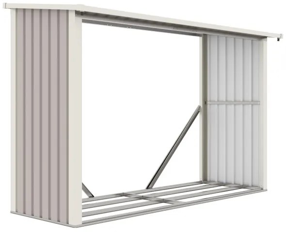 G21 WOH 335 tüzifa tároló - 242 x 89 cm, szürke