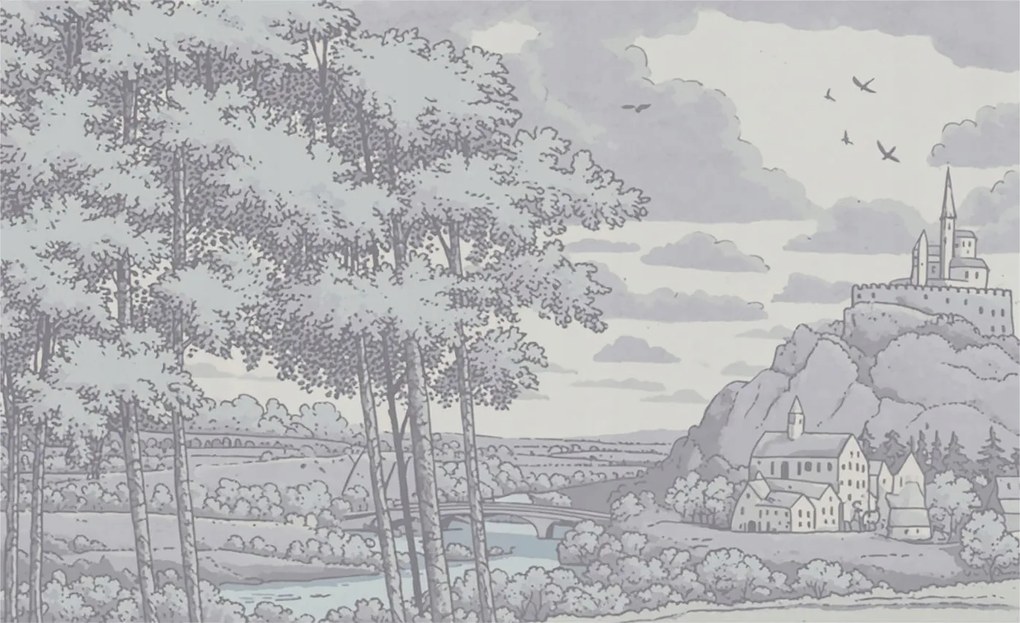 Fotótapéta Flizelin Fali szett Mese táj 416x254 ragasztóval