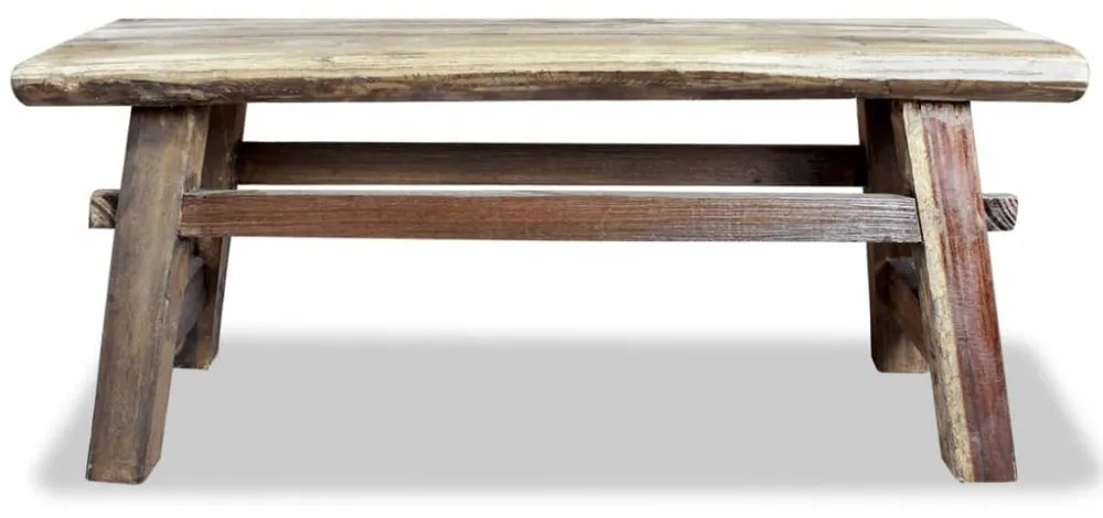 vegyes újrahasznosított fa és tömör tíkfa pad 100 x 28 x 43 cm