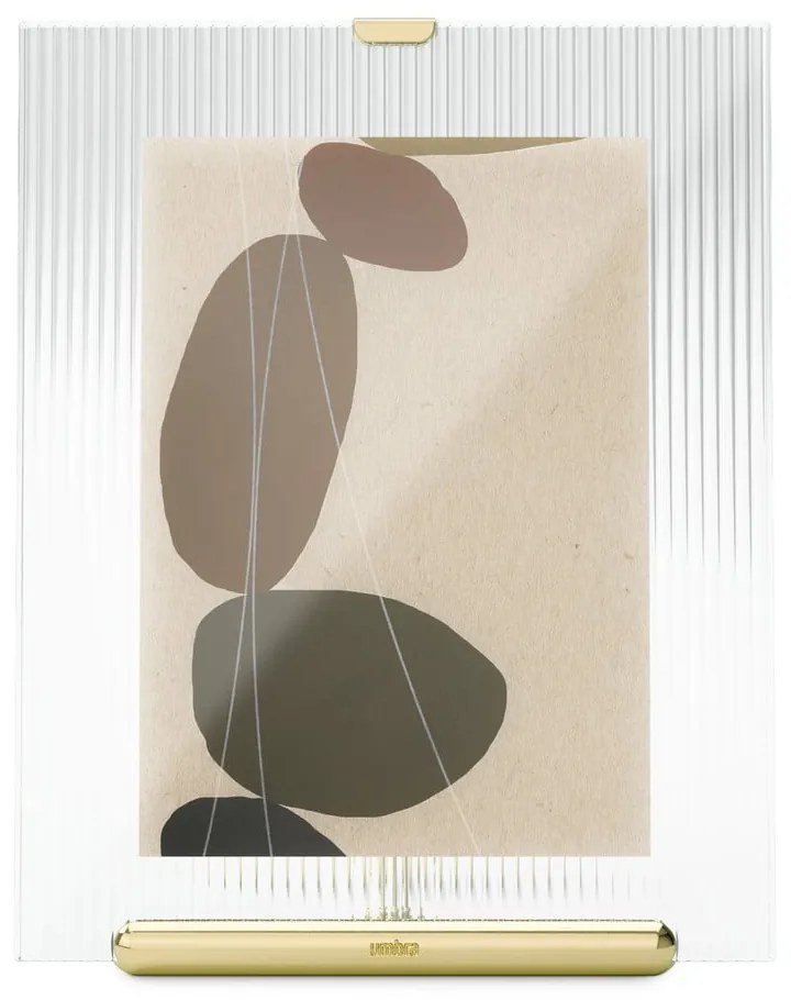 Aranyszínű üveg álló képkeret 19x23 cm Flute – Umbra