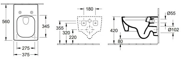 Villeroy & Boch 4633R001 - Függesztett WC MEMENTO kerámia/fehér