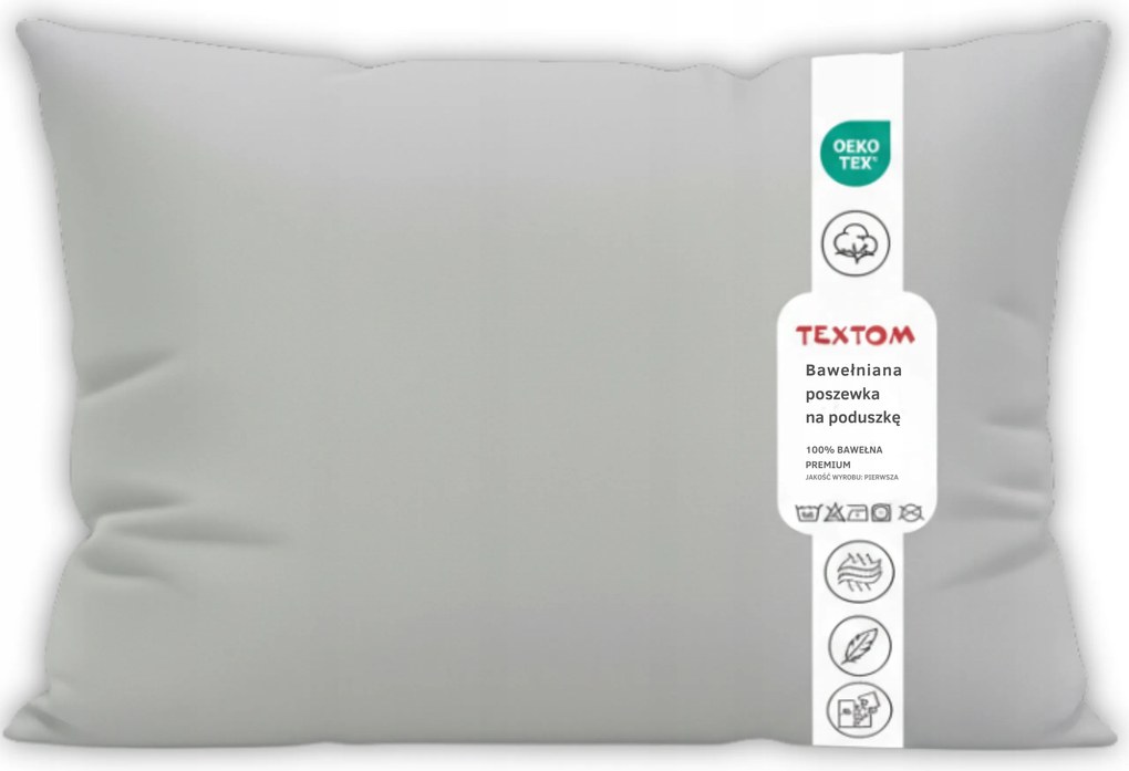 Párnahuzat 50x60 cm Pamut 100% Sima Erős Szürke Szín