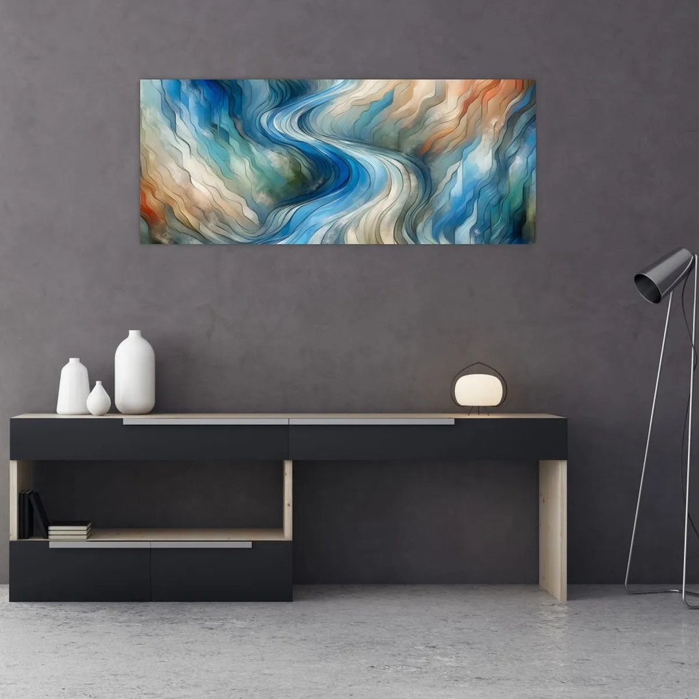 Kép - Absztrakt áramlat (120x50 cm)