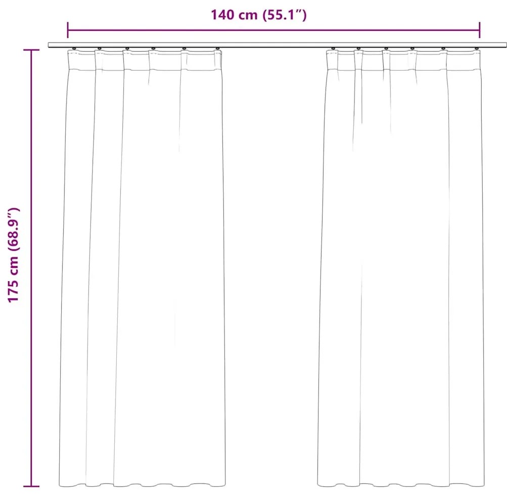 2 db antracitszürke bársony sötétítőfüggöny kampókkal 140x175