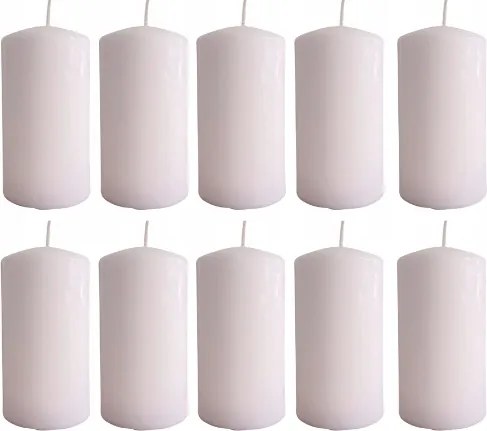 10x Gyertya Henger 6,5 X 12 cm fehér Gyertya